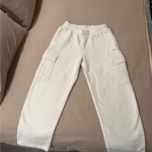 Aritzia TNA white Cozy Fleece Mega Cargo size Small